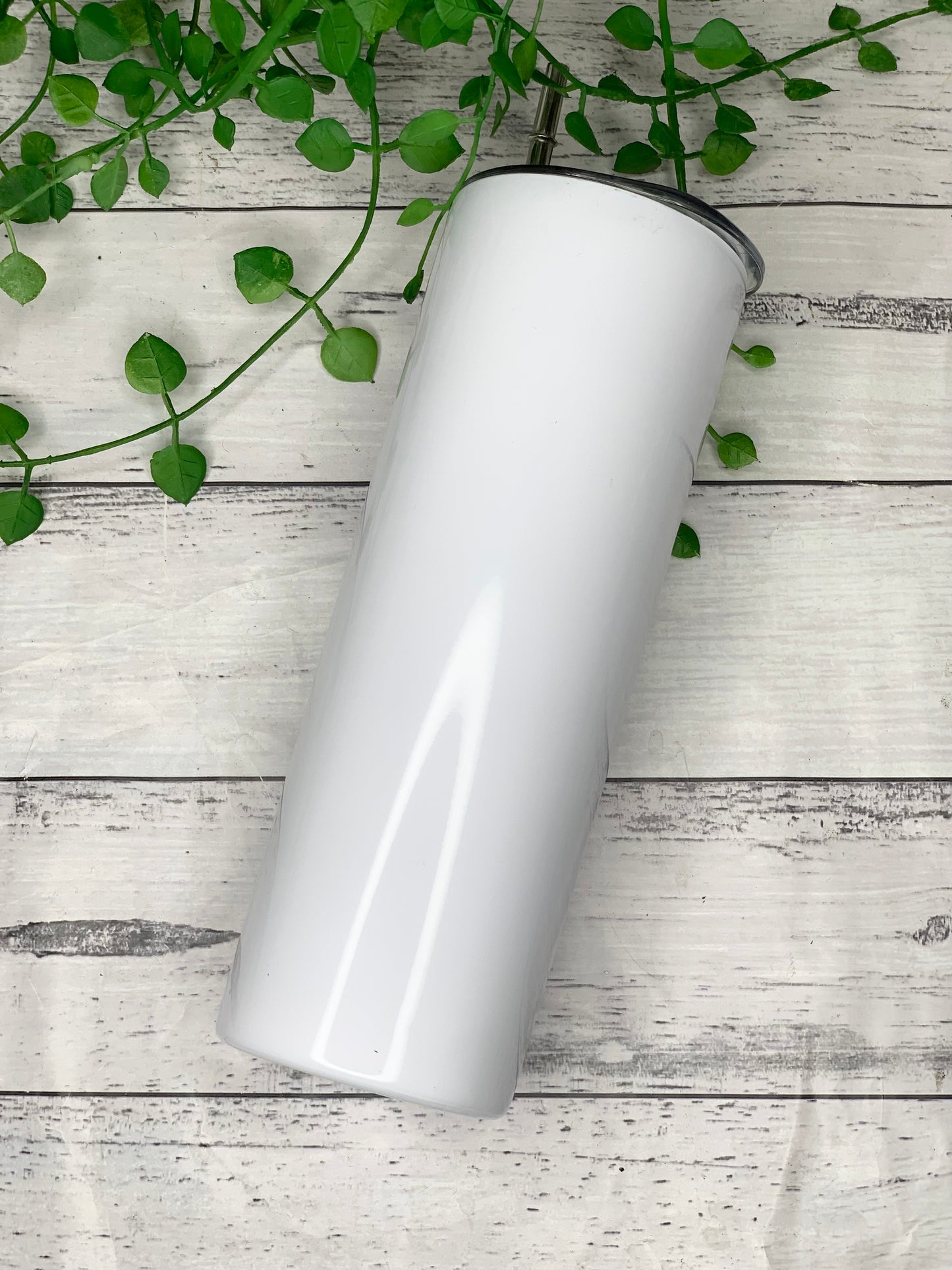 White Tumbler 600ml Stainless Steel Insulated Tumbler drink bottle With Stainless steel straw
