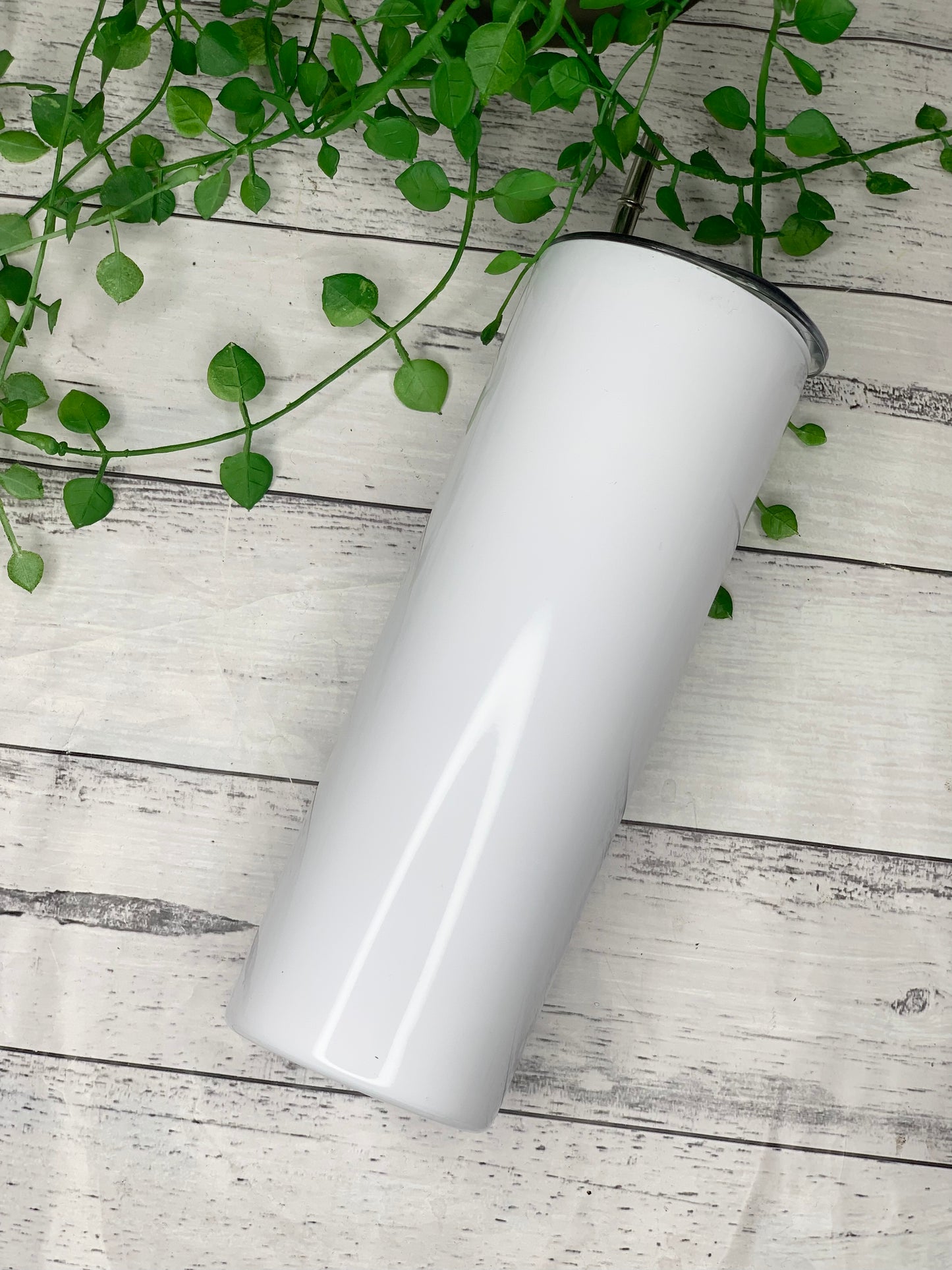 White Tumbler 600ml Stainless Steel Insulated Tumbler drink bottle With Stainless steel straw