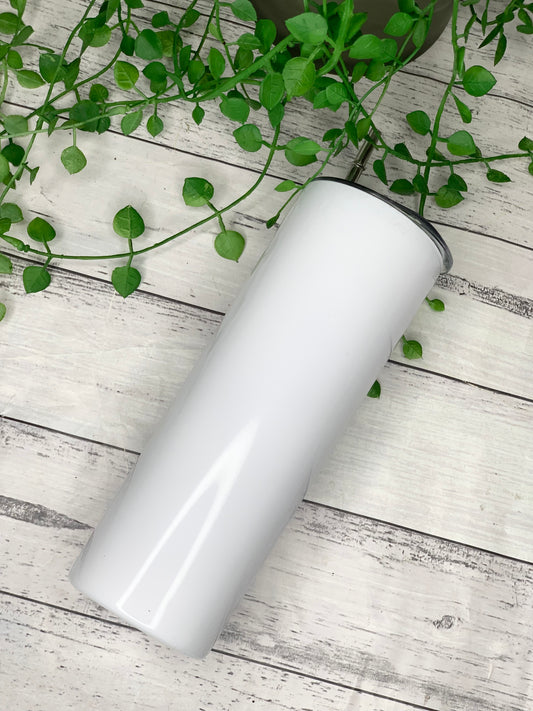 White Tumbler 600ml Stainless Steel Insulated Tumbler drink bottle With Stainless steel straw