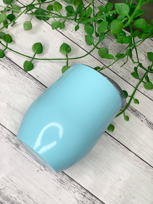 Blue Insulated Vacuum Stainless Steel 350ml Wine Tumbler
