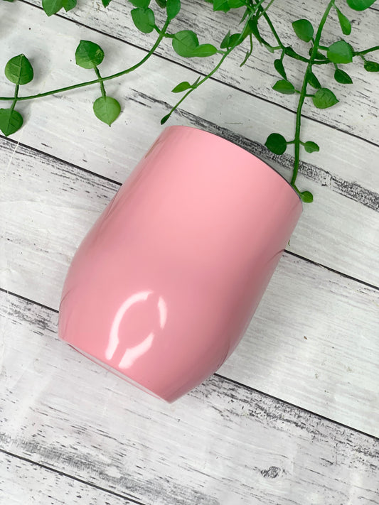 Pink Insulated Vacuum Stainless Steel 350ml Wine Tumbler