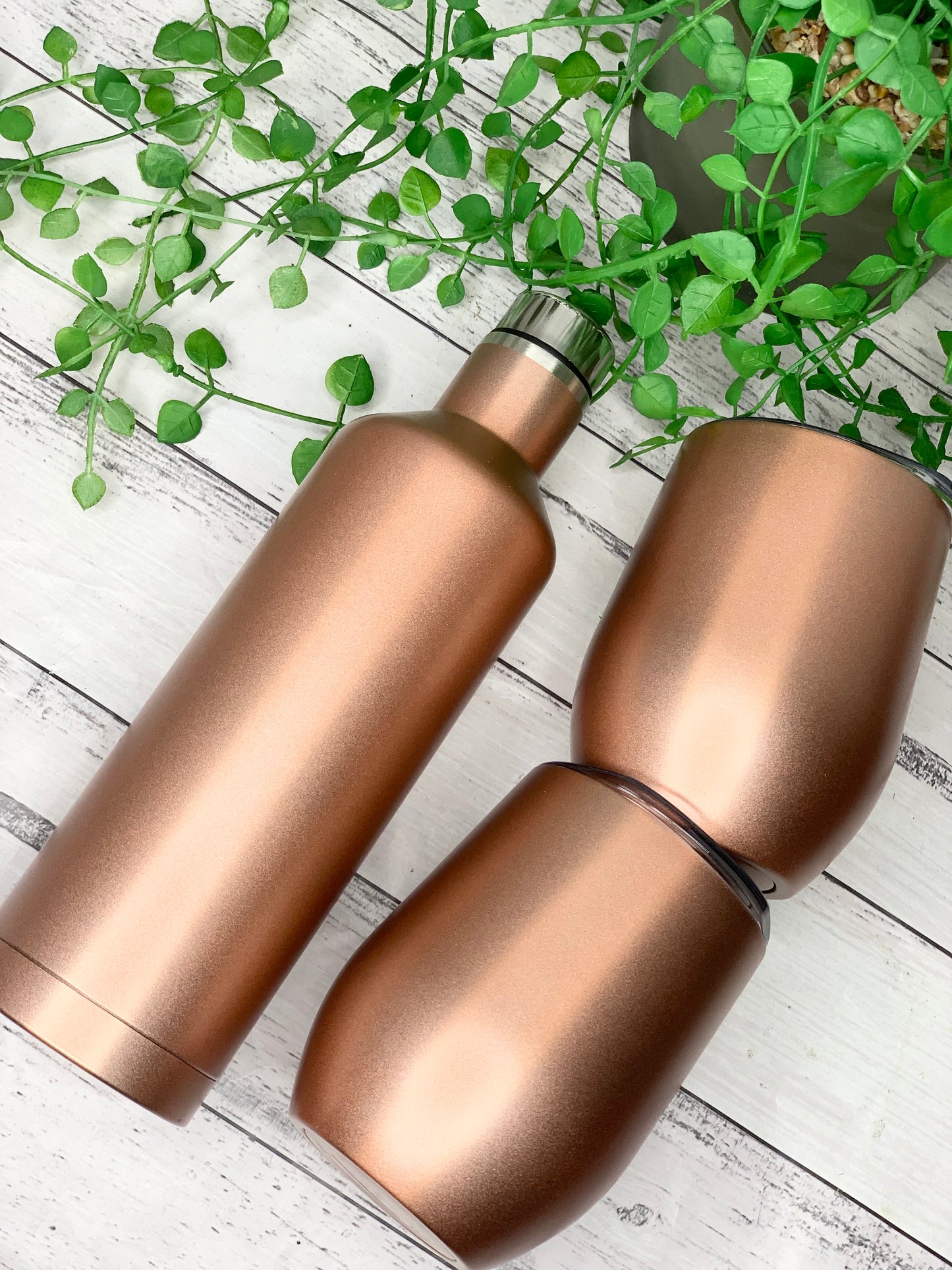 Tumbler Wine Gift set/Stainless steel Insulated tumbler drink bottle set rose gold set