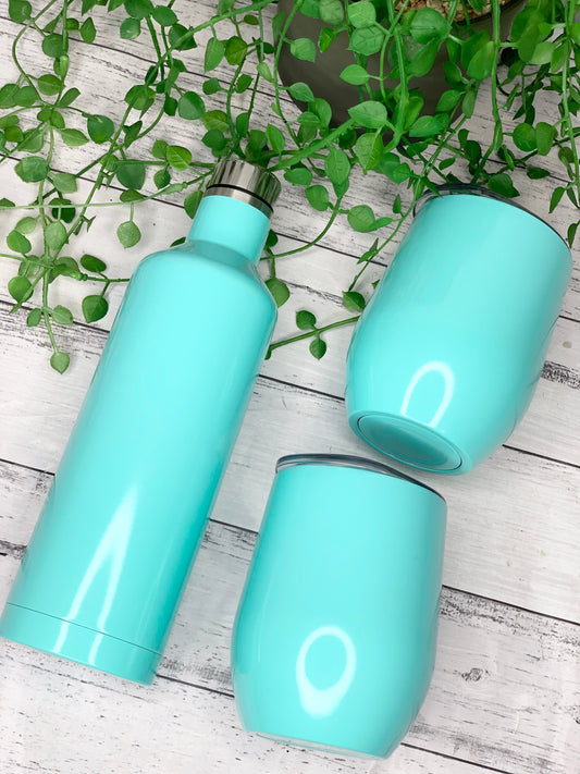Tumbler Wine Gift set/Stainless steel Insulated tumbler drink bottle set Aqua