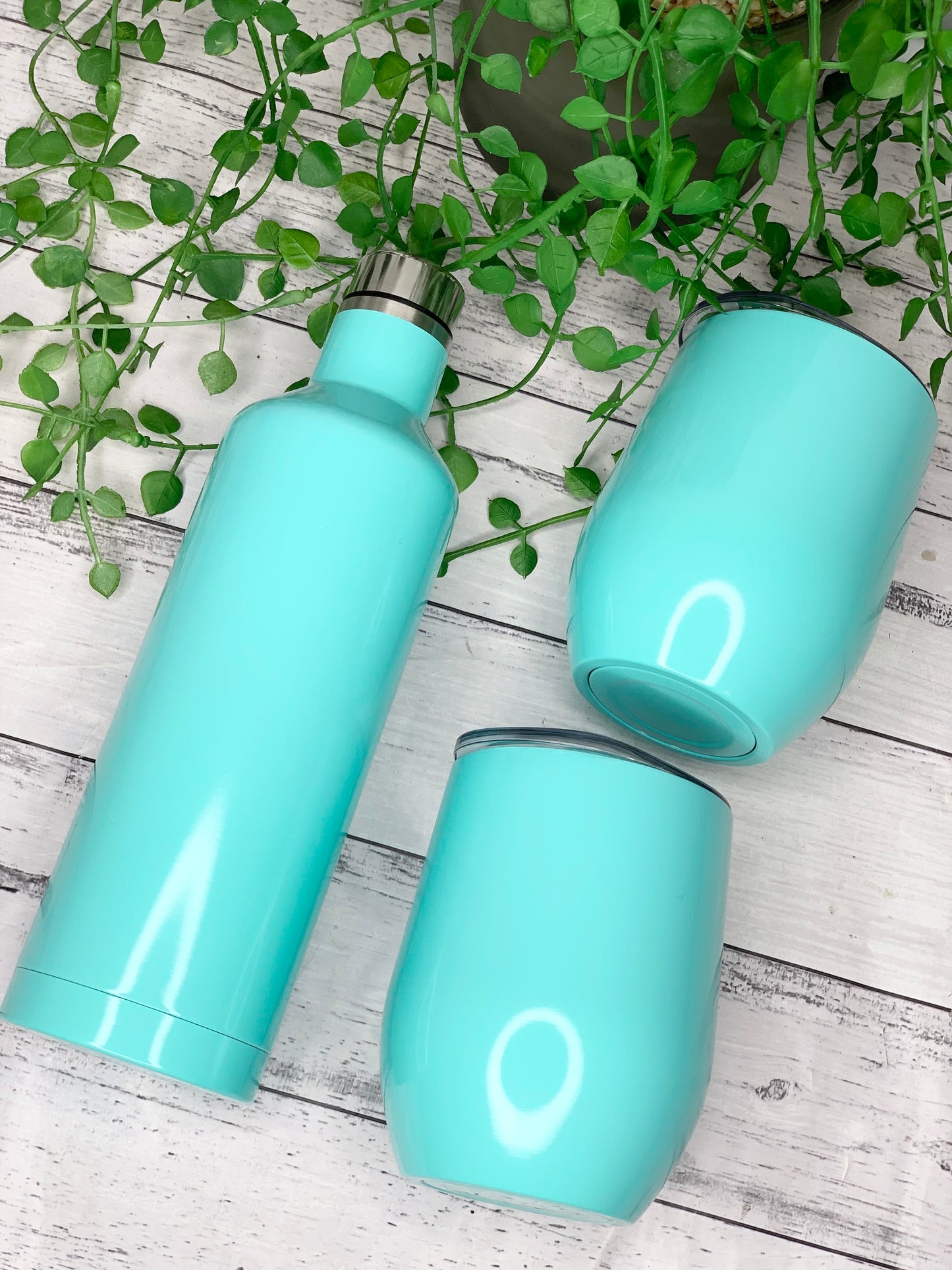 Tumbler Wine Gift set/Stainless steel Insulated tumbler drink bottle set Aqua