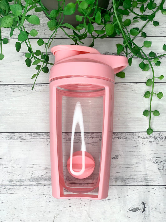 Pink 600ml Shaker Bottle Protein Sport Fitness with Shaker