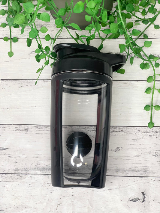 Black 600ml Shaker Bottle Protein Sport Fitness with Shaker