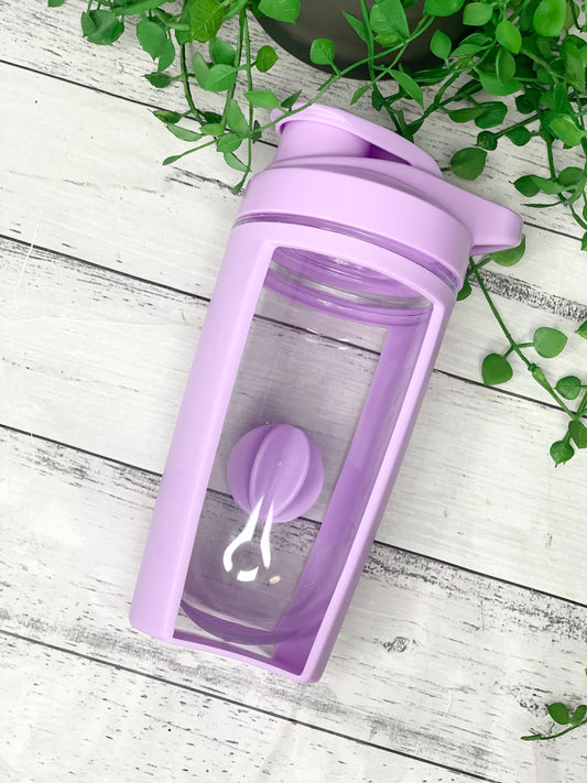 Purple 600ml Shaker Bottle Protein Sport Fitness with Shaker