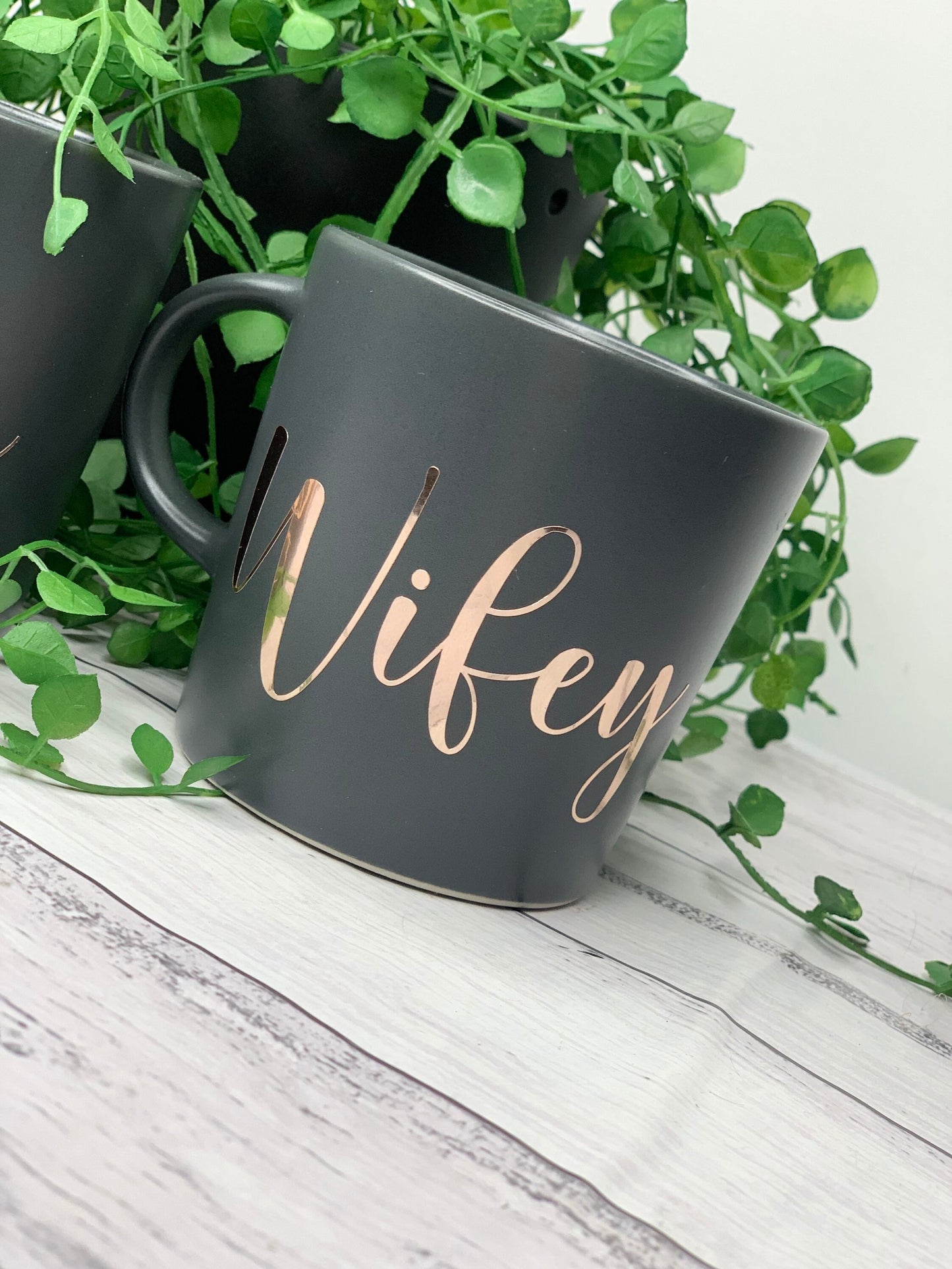 Hubby and wifey 300ml mug rose gold set