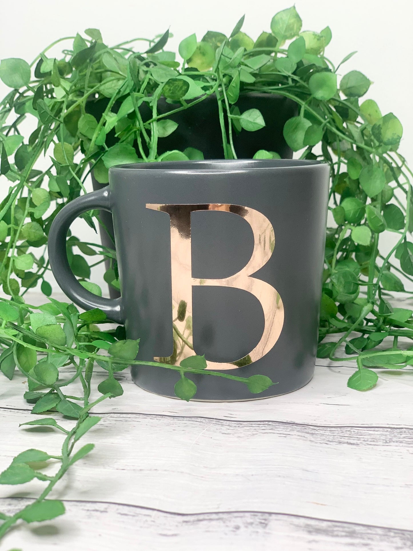 personalised initial Mug 300ml Dark grey