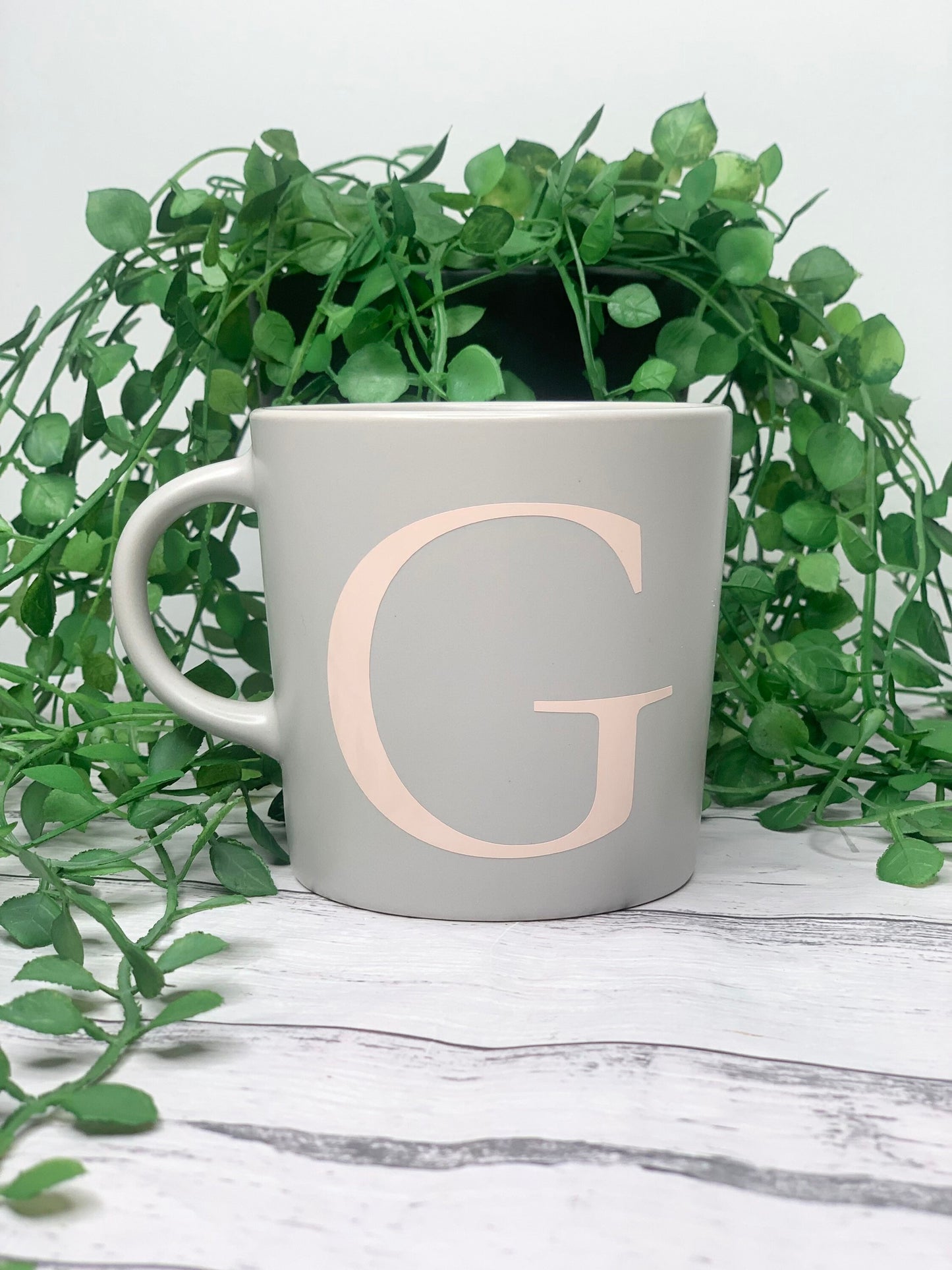 Personalised initial Mug 300ml Light Grey