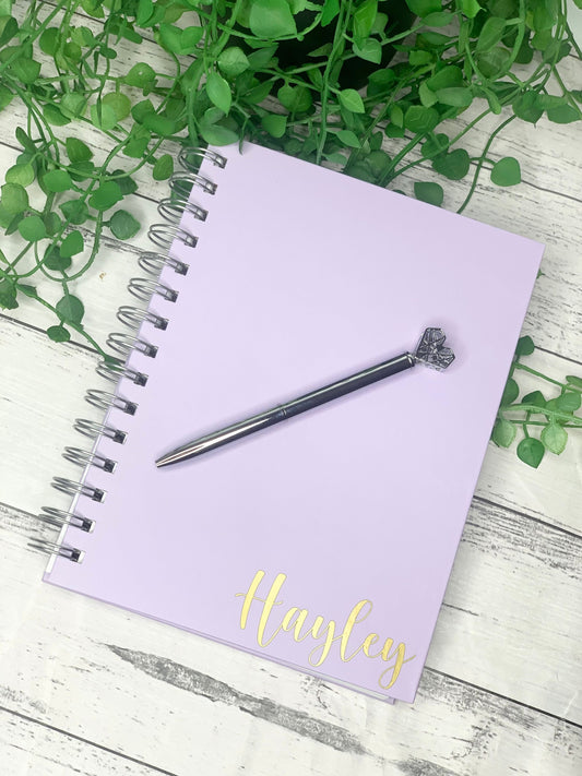 Personalised Purple notebook with pen set