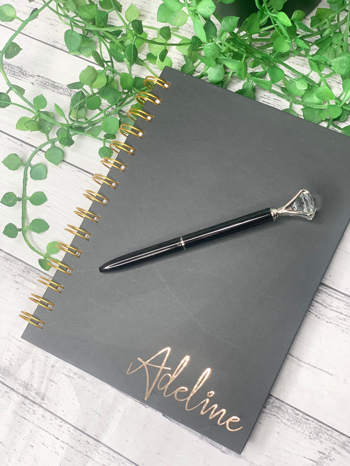 Black Notepad Set Personalised Black notebook with pen set – Designs By Alicia