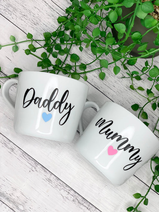 Mummy and Daddy 440ml mugs coffee cups parents