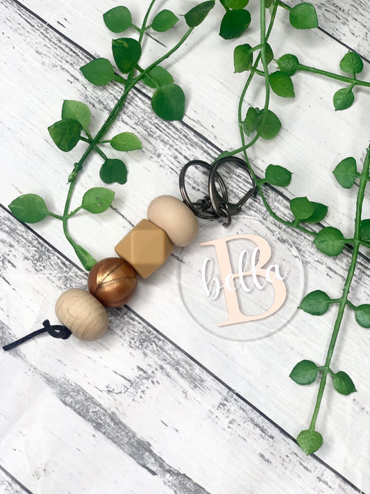 Personalised beaded keychain key ring Style 5