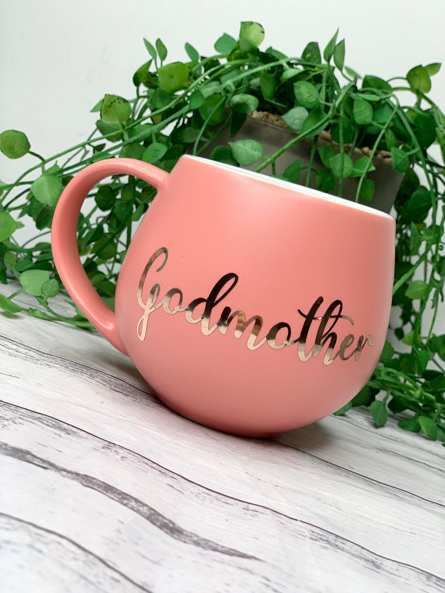 Godmother and Godfather Coral and Charcoal Hug mug set 450ml