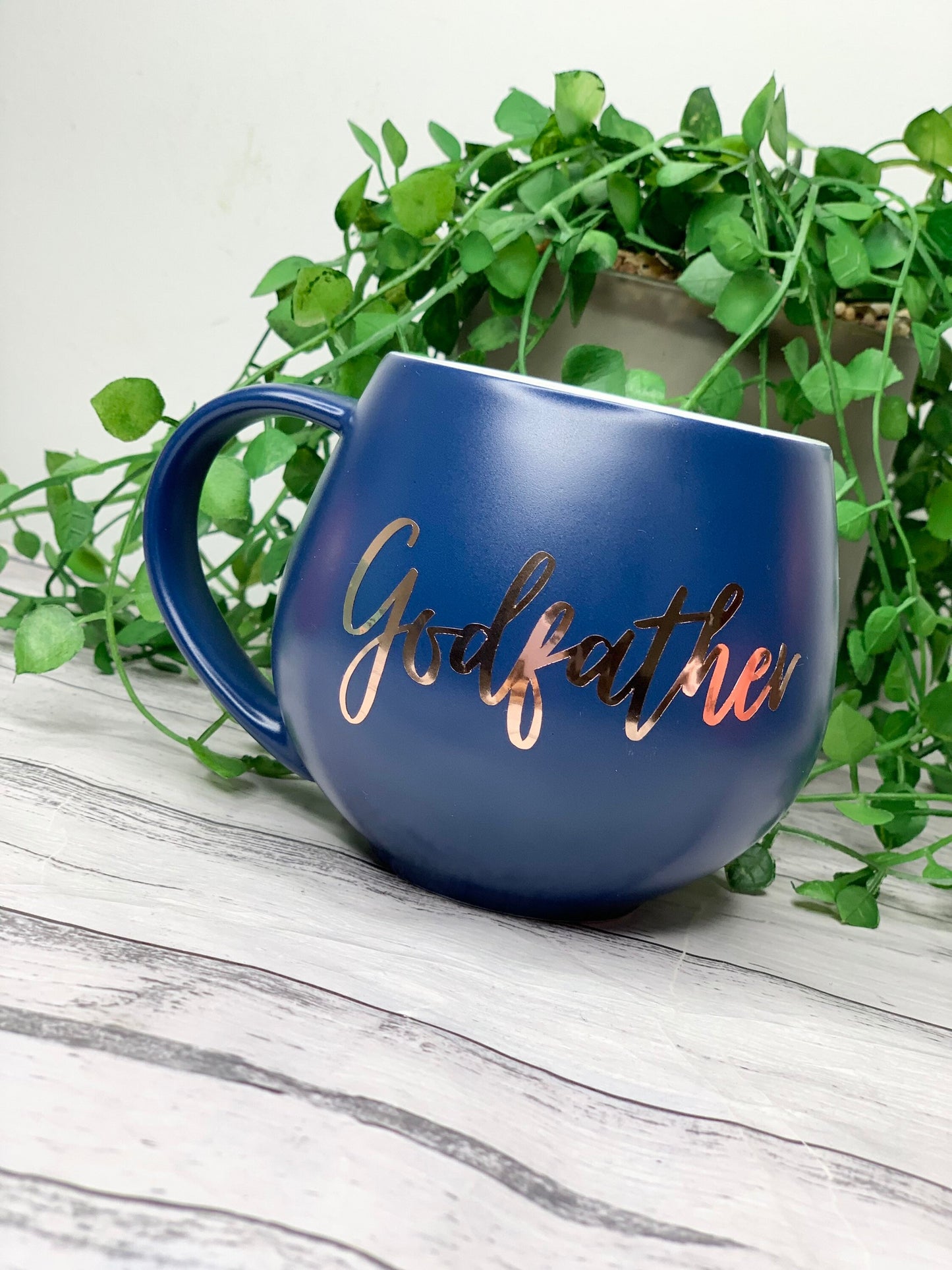 Godmother and Godfather Coral and Navy Hug mug set 450ml