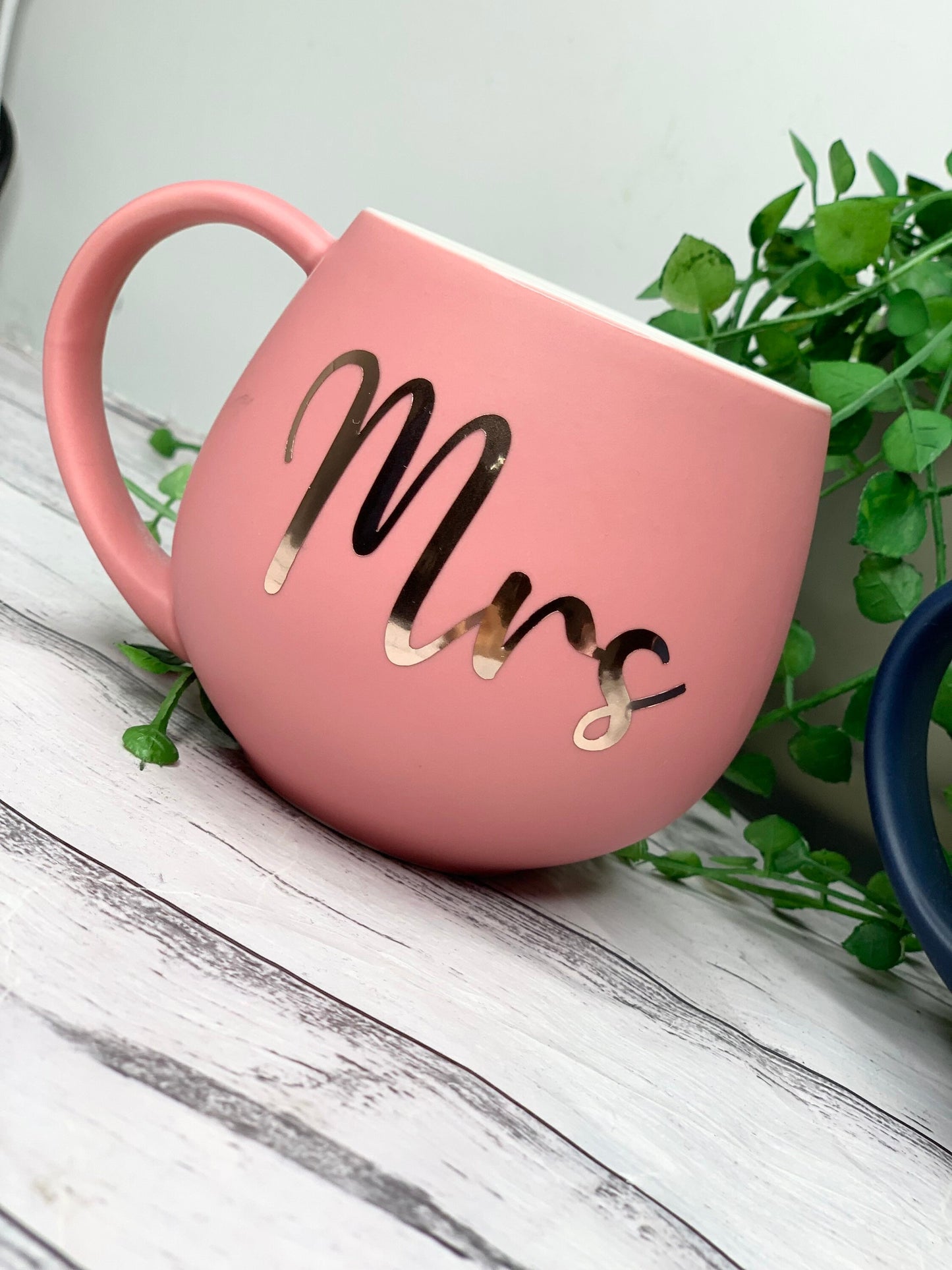 Mr and Mrs  Coral and Aqua couple Hug mug set 450ml