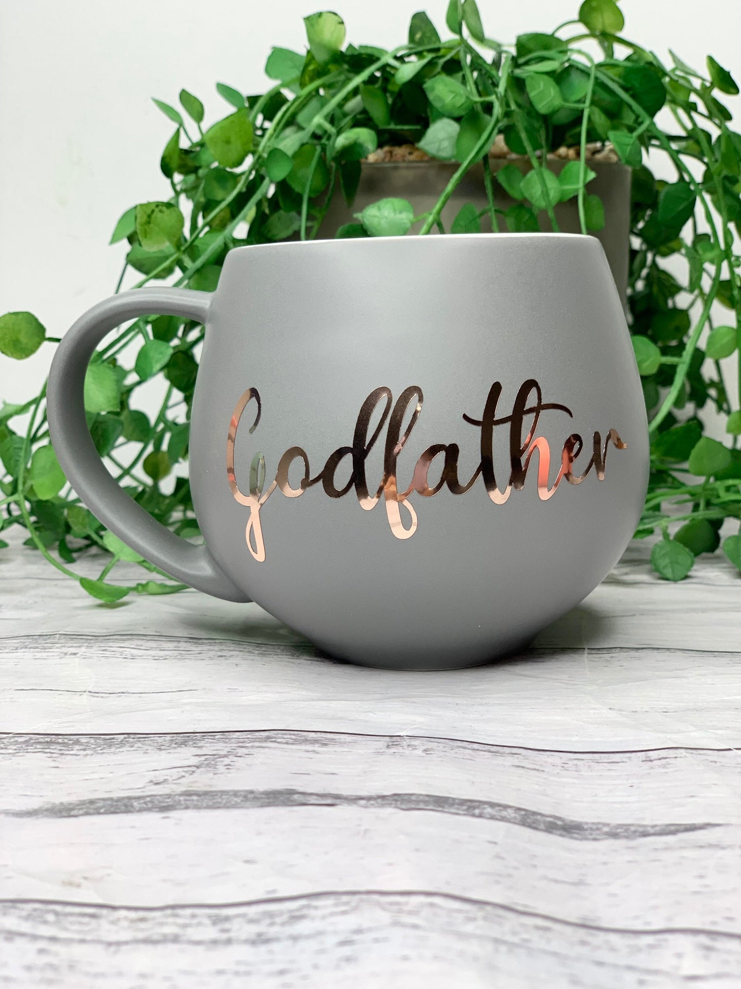 Godmother and Godfather Coral and Charcoal Hug mug set 450ml