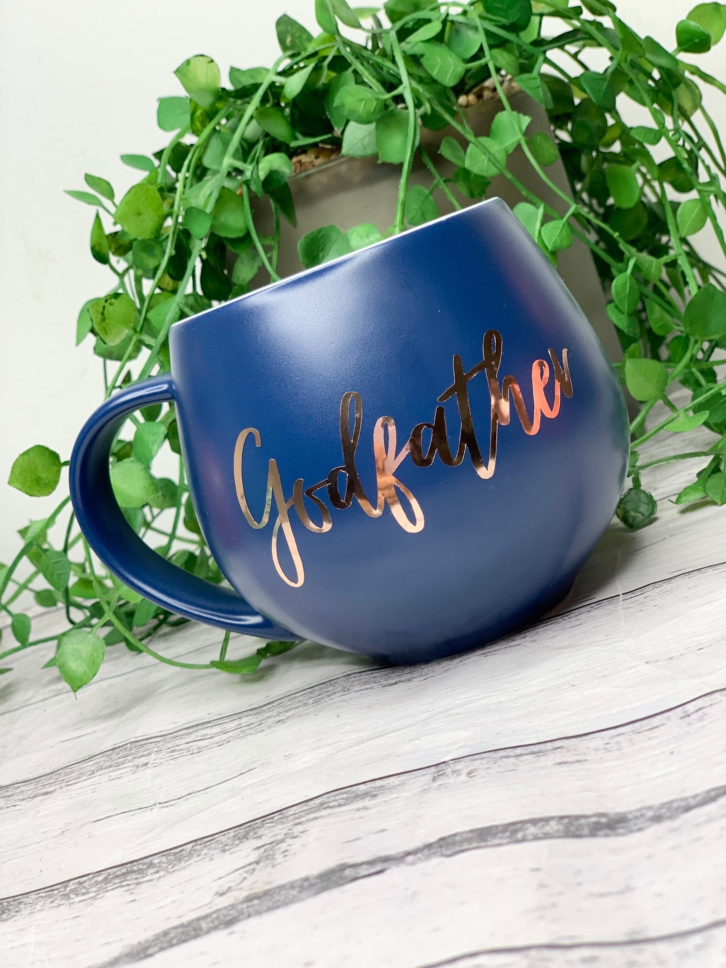 Godmother and Godfather Coral and Navy Hug mug set 450ml
