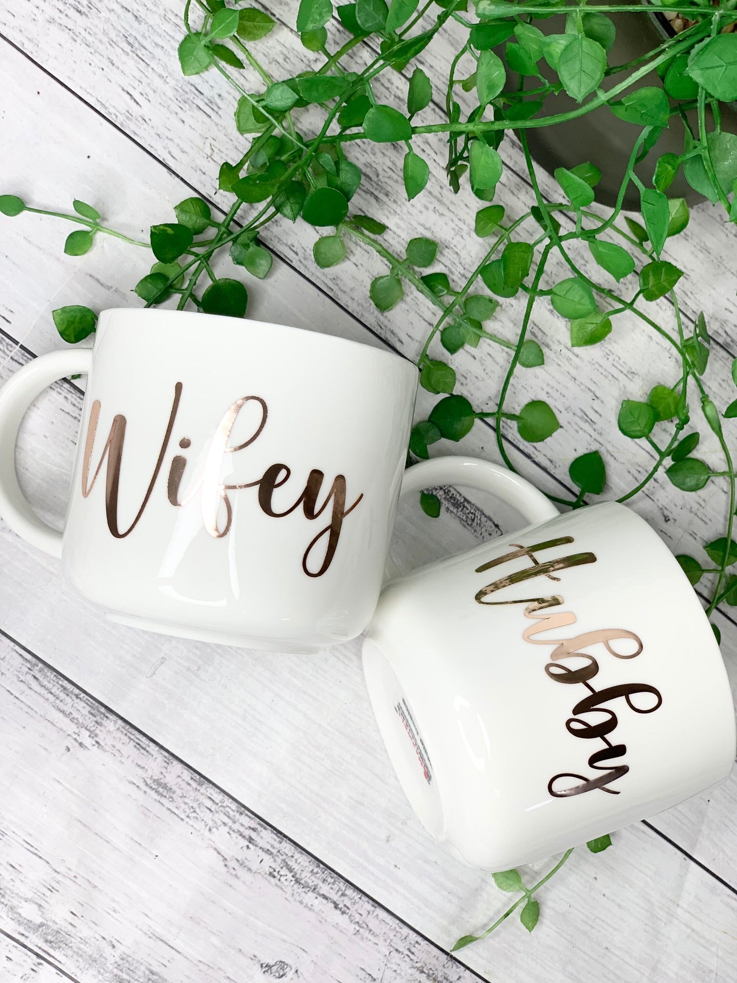 Hubby and wifey  440ml mugs coffee cups set couple gift set rose gold