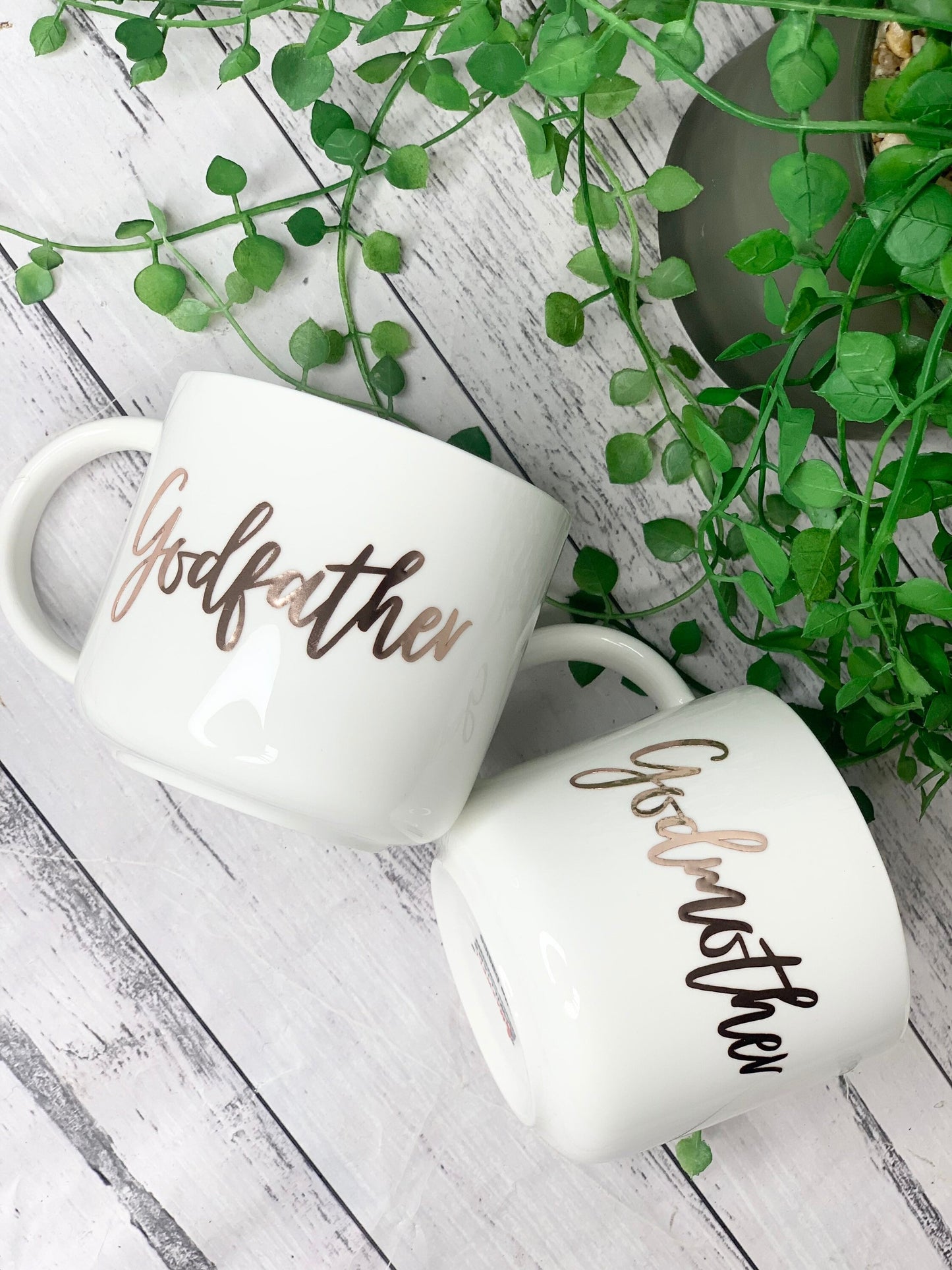 Godmother and Godfather 440ml mugs coffee cups gifts rose gold set