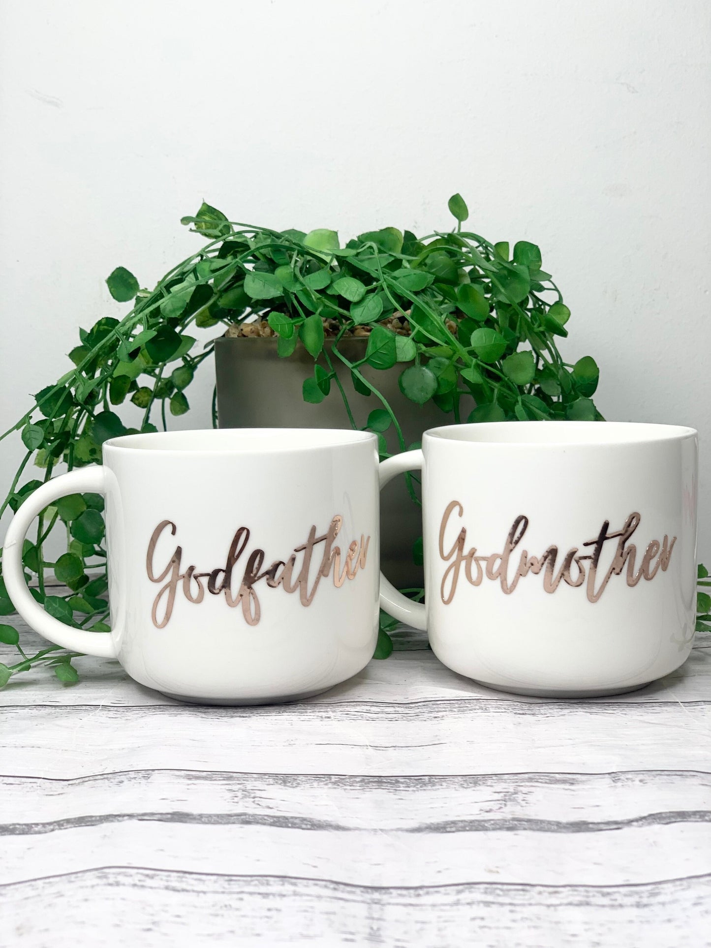 Godmother and Godfather 440ml mugs coffee cups gifts rose gold set