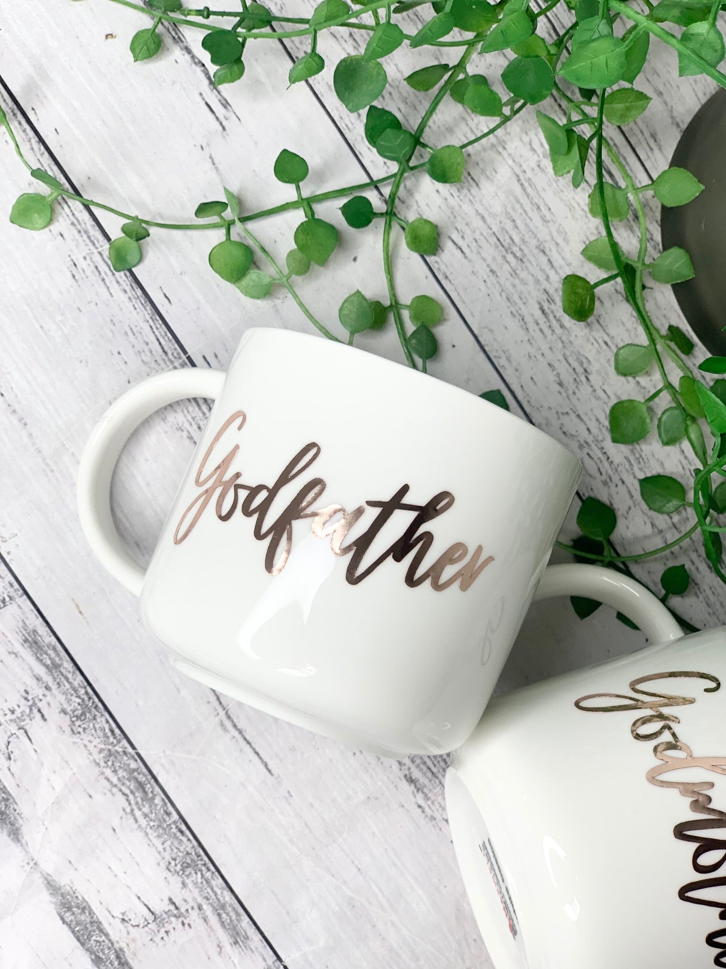 Godmother and Godfather 440ml mugs coffee cups gifts rose gold set