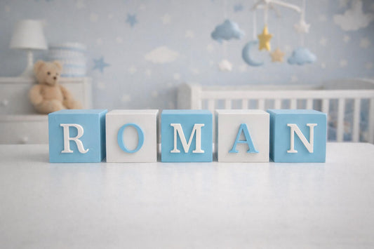 Personalised Baby Name Blocks | Custom Nursery Name Sign | 3D Printed Baby Blocks | Baby Shower Gift | Newborn Decor