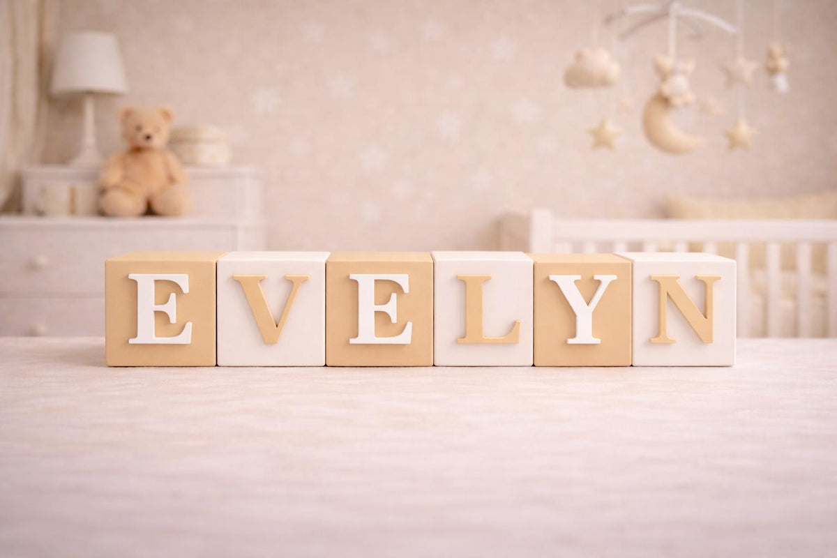 Personalised Baby Name Blocks | Custom Nursery Name Sign | 3D Printed Baby Blocks | Baby Shower Gift | Newborn Decor