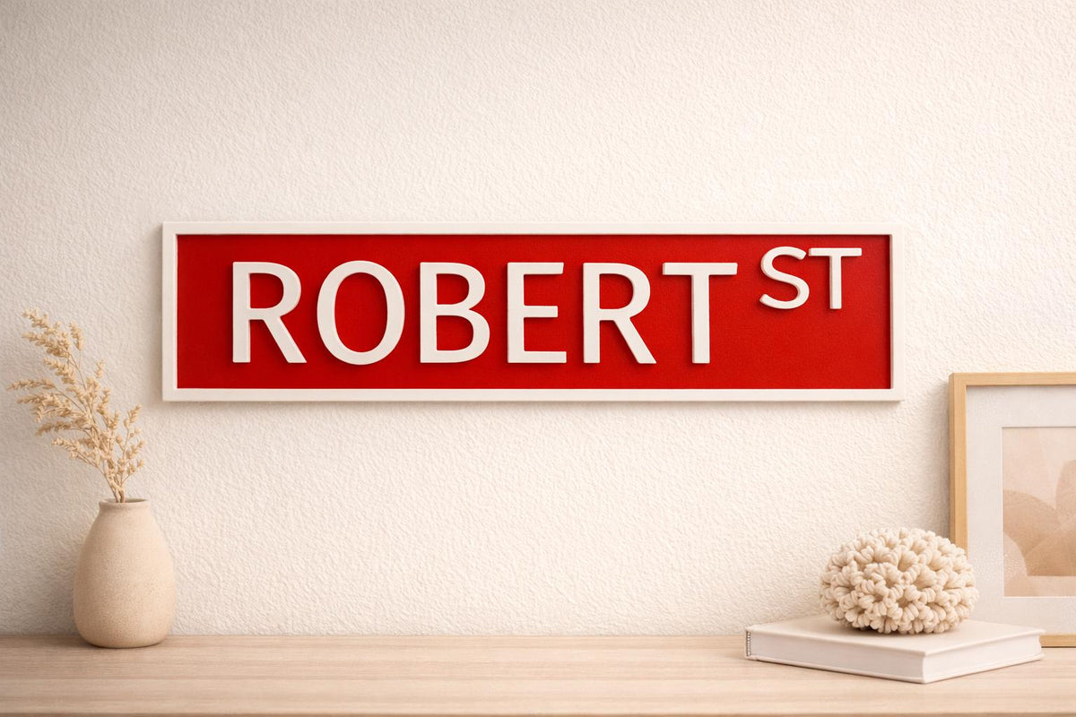Personalised Street Sign | Custom Kids Name Sign | Bedroom Door Name Plaque | Nursery Wall Decor | 3D Printed Name Sign