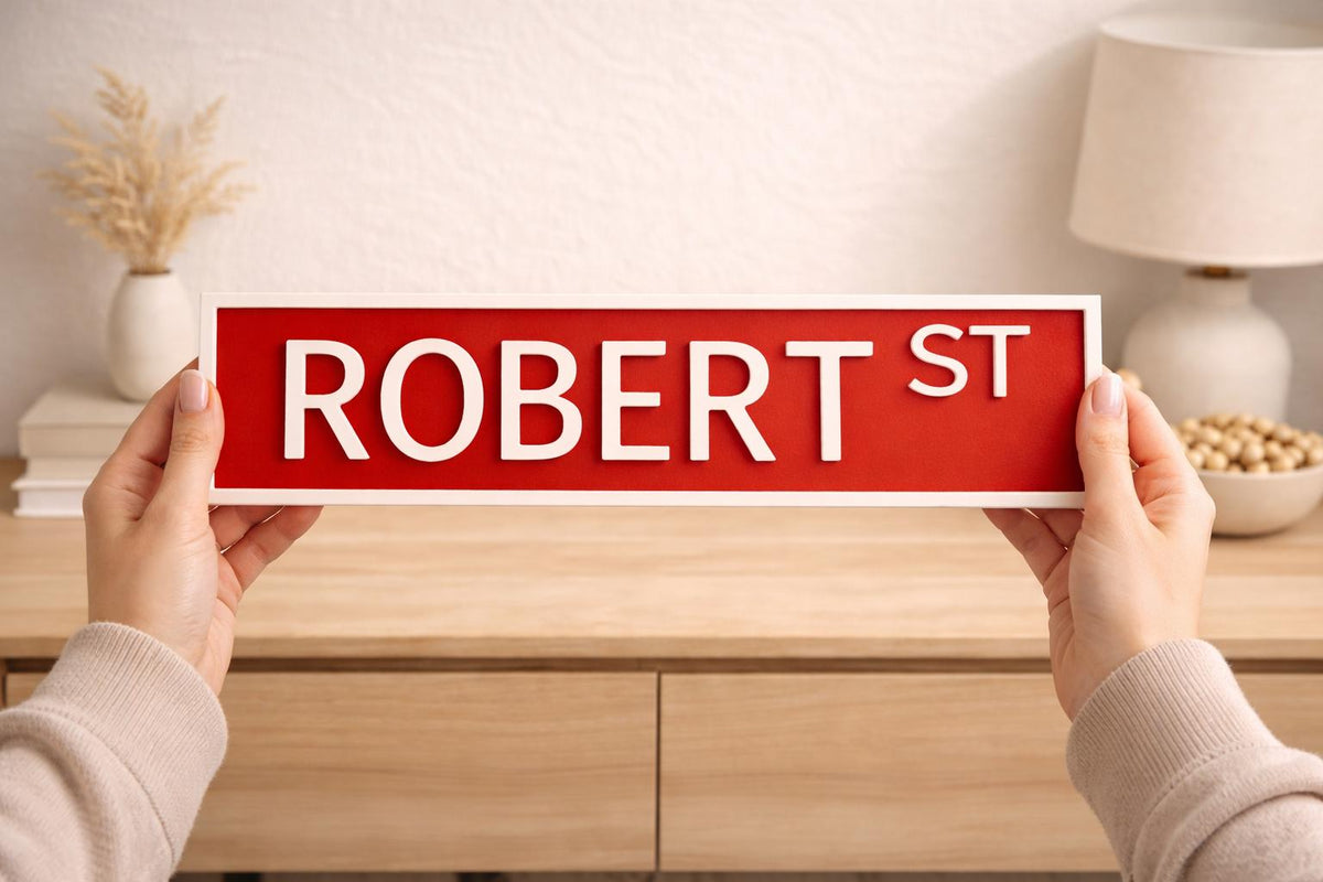 Personalised Street Sign | Custom Kids Name Sign | Bedroom Door Name Plaque | Nursery Wall Decor | 3D Printed Name Sign