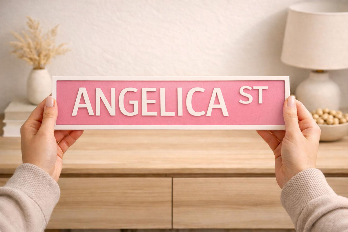 Personalised Street Sign | Custom Kids Name Sign | Bedroom Door Name Plaque | Nursery Wall Decor | 3D Printed Name Sign