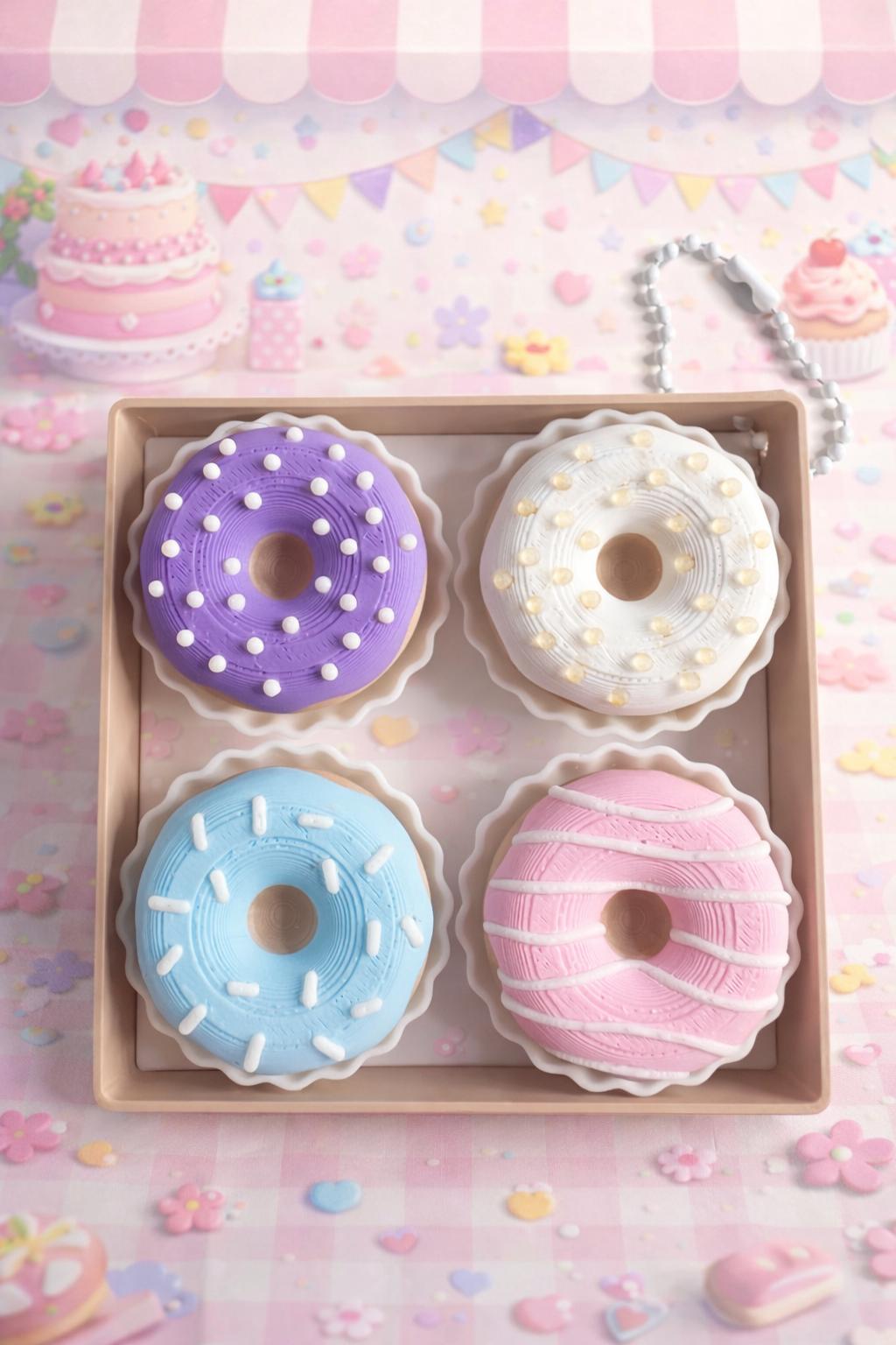 Cute Donut Fidget Toy – 3D Printed | Kawaii Desk Toy | Clicky Stress Relief