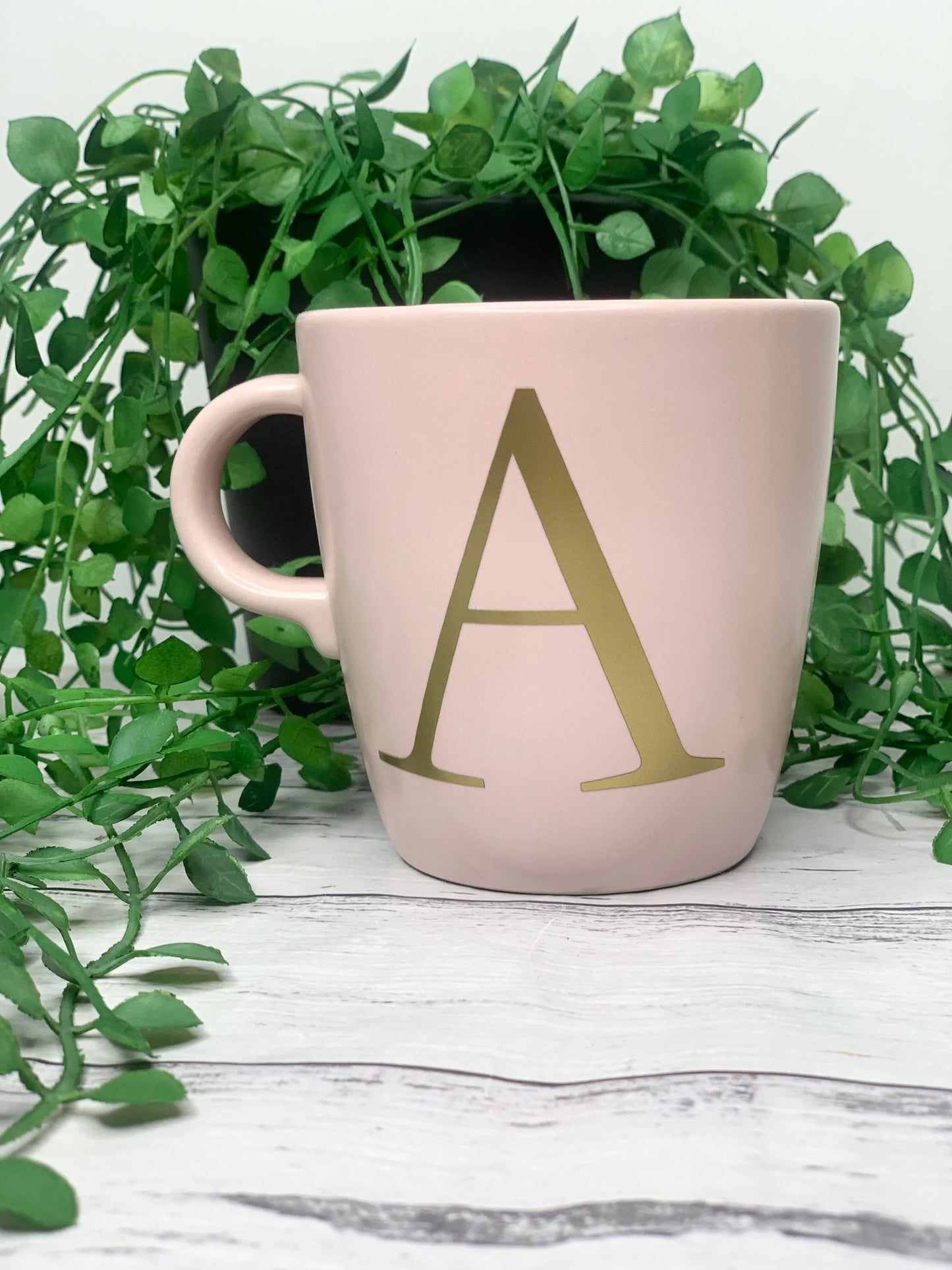 personalised initial Mug 370ml Pink