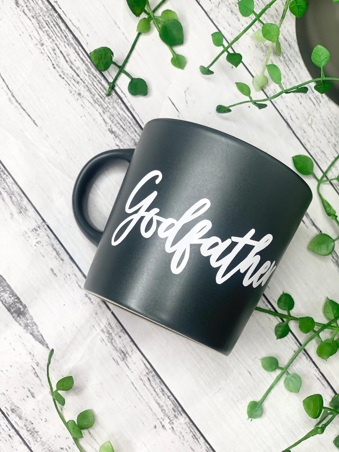 Godfather and Godmother  300ml dark grey mug couple gift