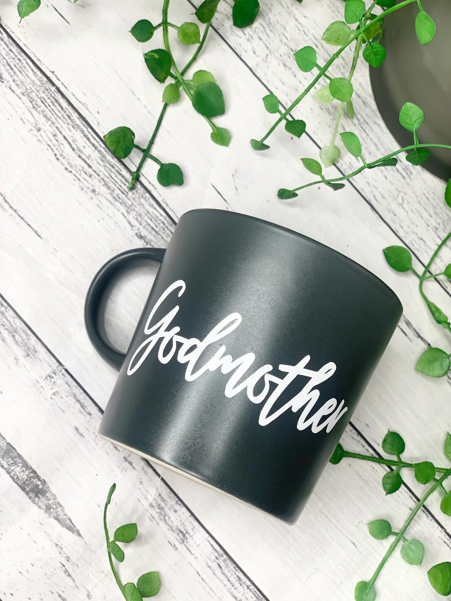 Godfather and Godmother  300ml dark grey mug couple gift
