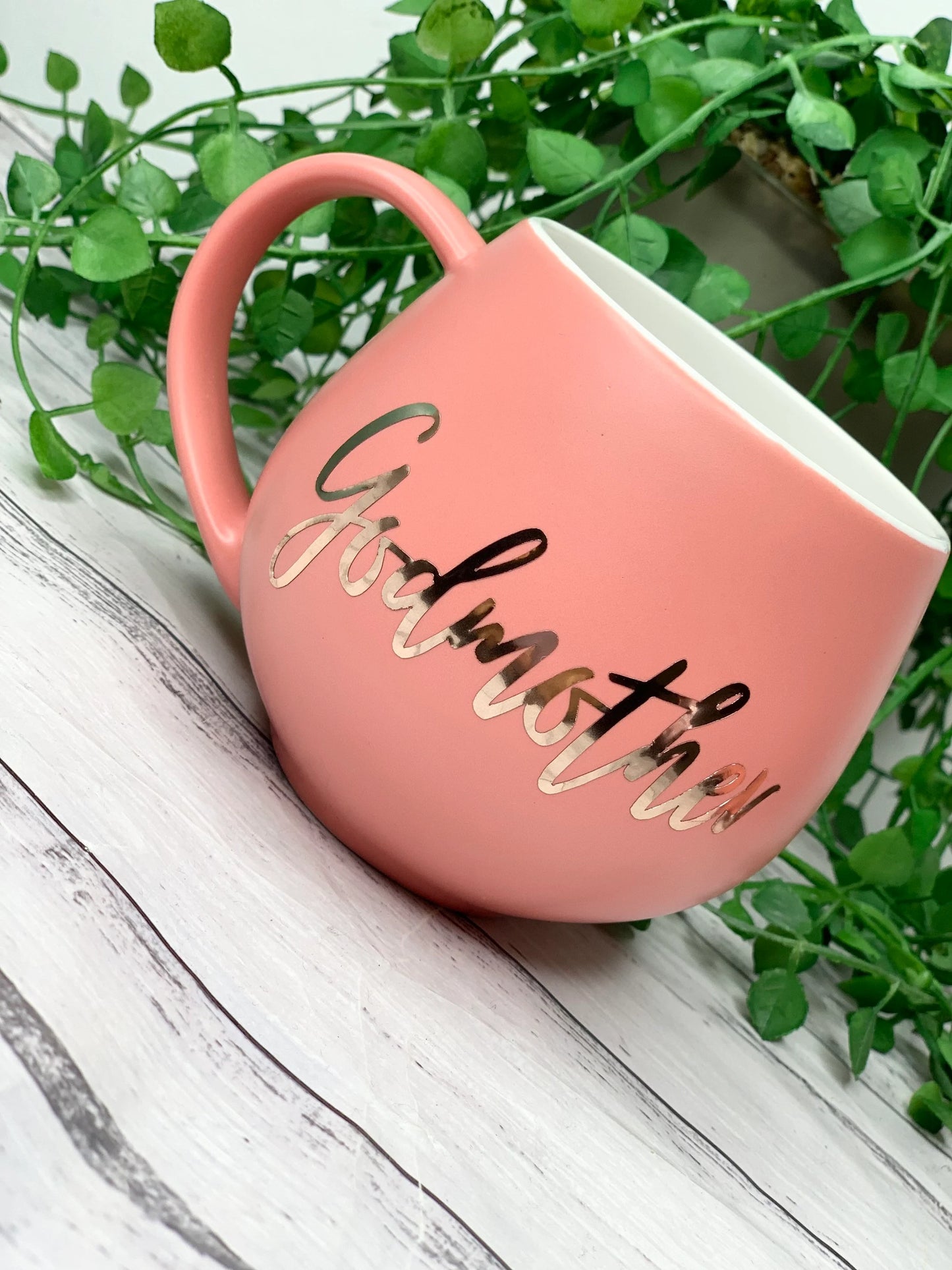 Godmother and Godfather Coral and Aqua Hug mug set 450ml