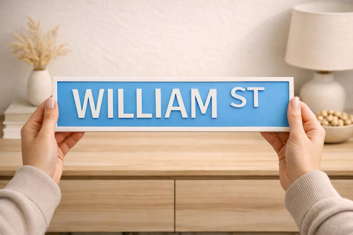 Personalised Street Sign | Custom Kids Name Sign | Bedroom Door Name Plaque | Nursery Wall Decor | 3D Printed Name Sign
