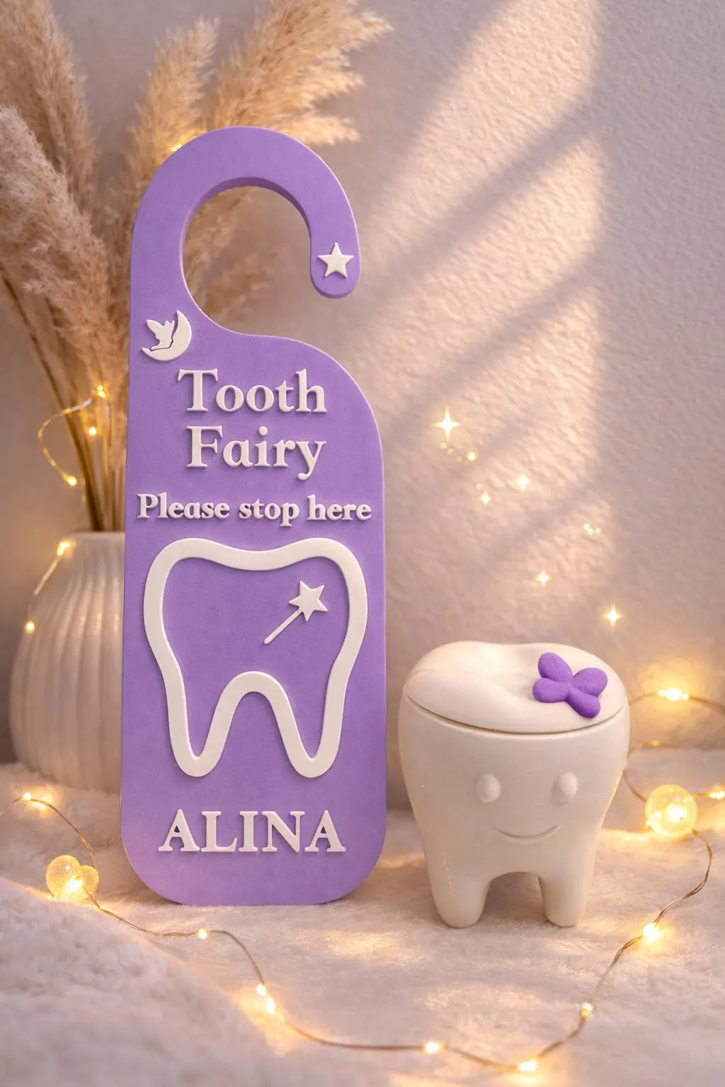 3D Printed Tooth Fairy Door Handle & Tooth Box Holder Magical Tooth Fairy Set
