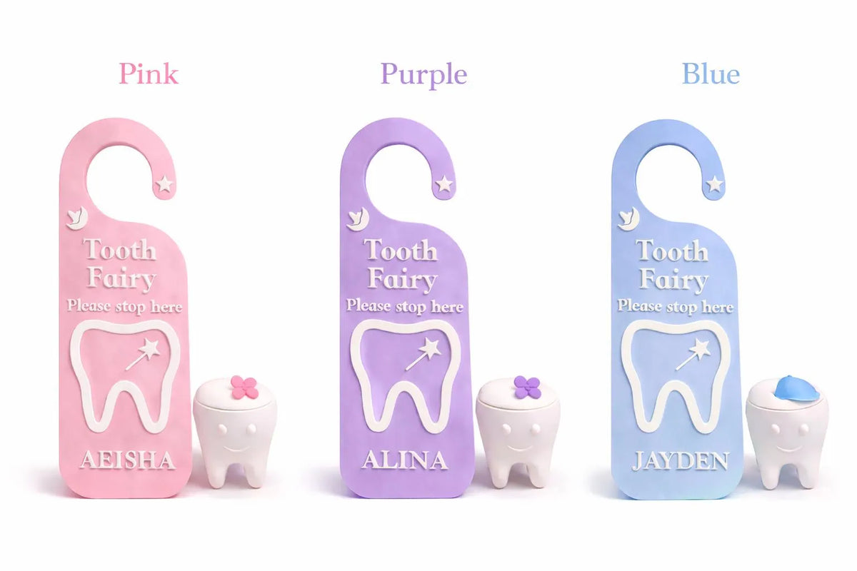 3D Printed Tooth Fairy Door Handle & Tooth Box Holder Magical Tooth Fairy Set