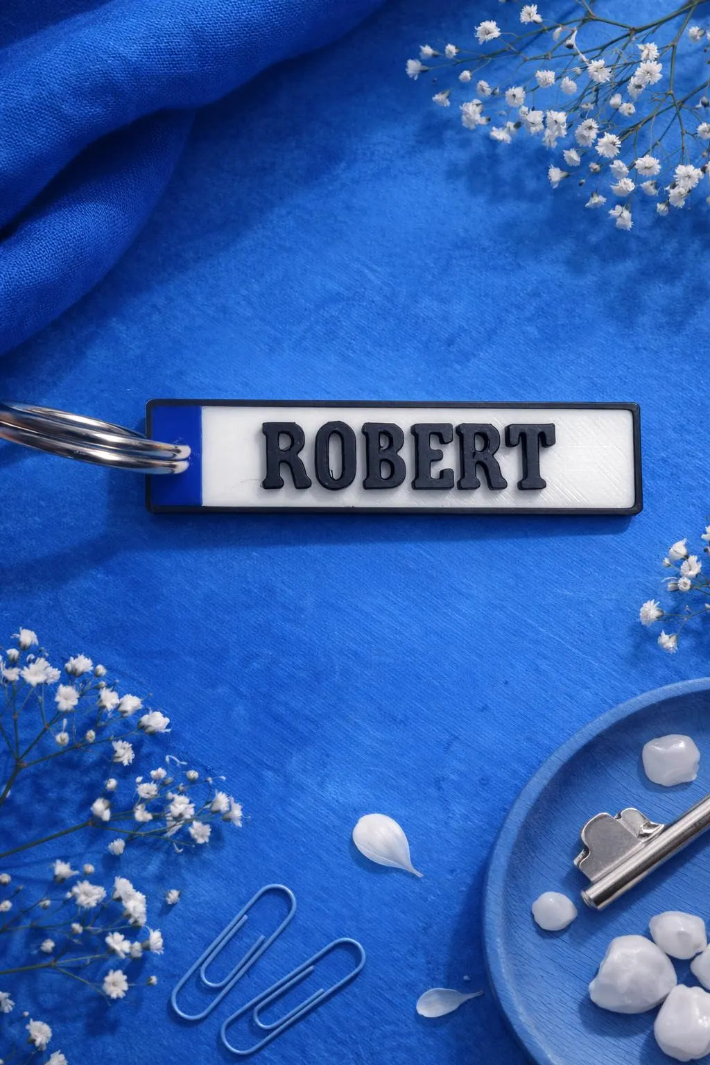 Personalised 3D Number Plate Keyring Custom Name Keychain