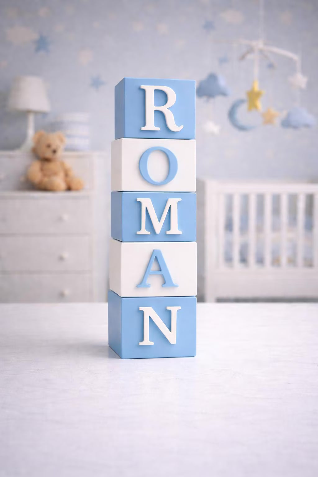 Personalised Baby Name Blocks | Custom Nursery Name Sign | 3D Printed Baby Blocks | Baby Shower Gift | Newborn Decor