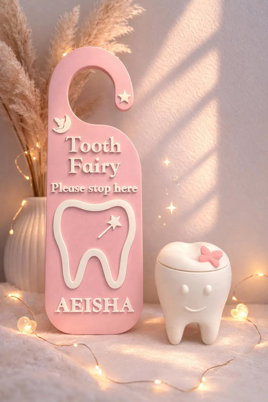 3D Printed Tooth Fairy Door Handle & Tooth Box Holder Magical Tooth Fairy Set