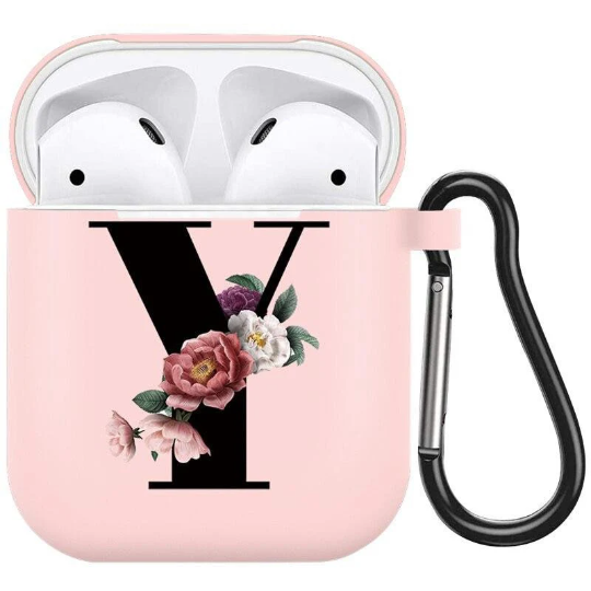 Air pods Pink floral initial case AIRPOD PRO